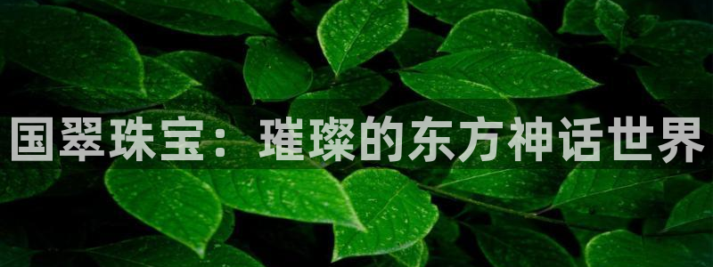 开丰娱乐主管家去判官333OO：国翠珠宝：璀璨的东方神话世界