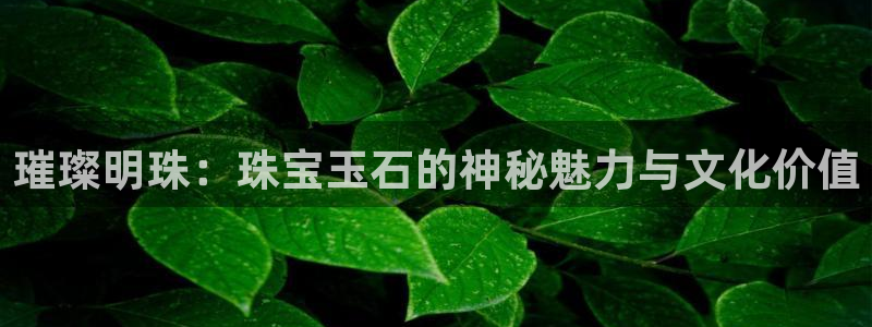 开丰娱乐科技：璀璨明珠：珠宝玉石的神秘魅力与文化价值