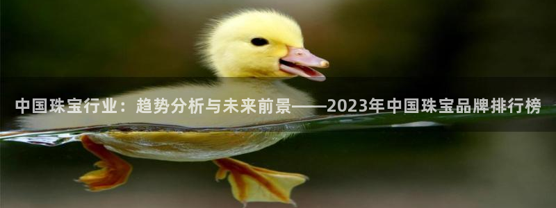 开丰娱乐官网平台下载：中国珠宝行业：趋势分析与未来前景——2023年中国珠宝品牌
