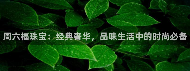 开丰娱乐开户：周六福珠宝：经典奢华，品味生活中的时尚必备