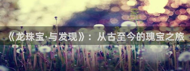 开丰娱乐联系q徽22212：《龙珠宝·与发现》：从古至今的瑰宝之旅