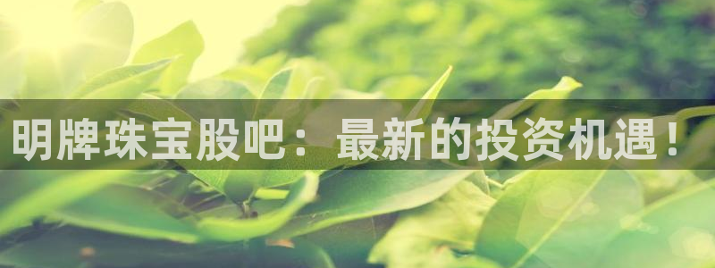 开丰娱乐不开了吗：明牌珠宝股吧：最新的投资机遇！
